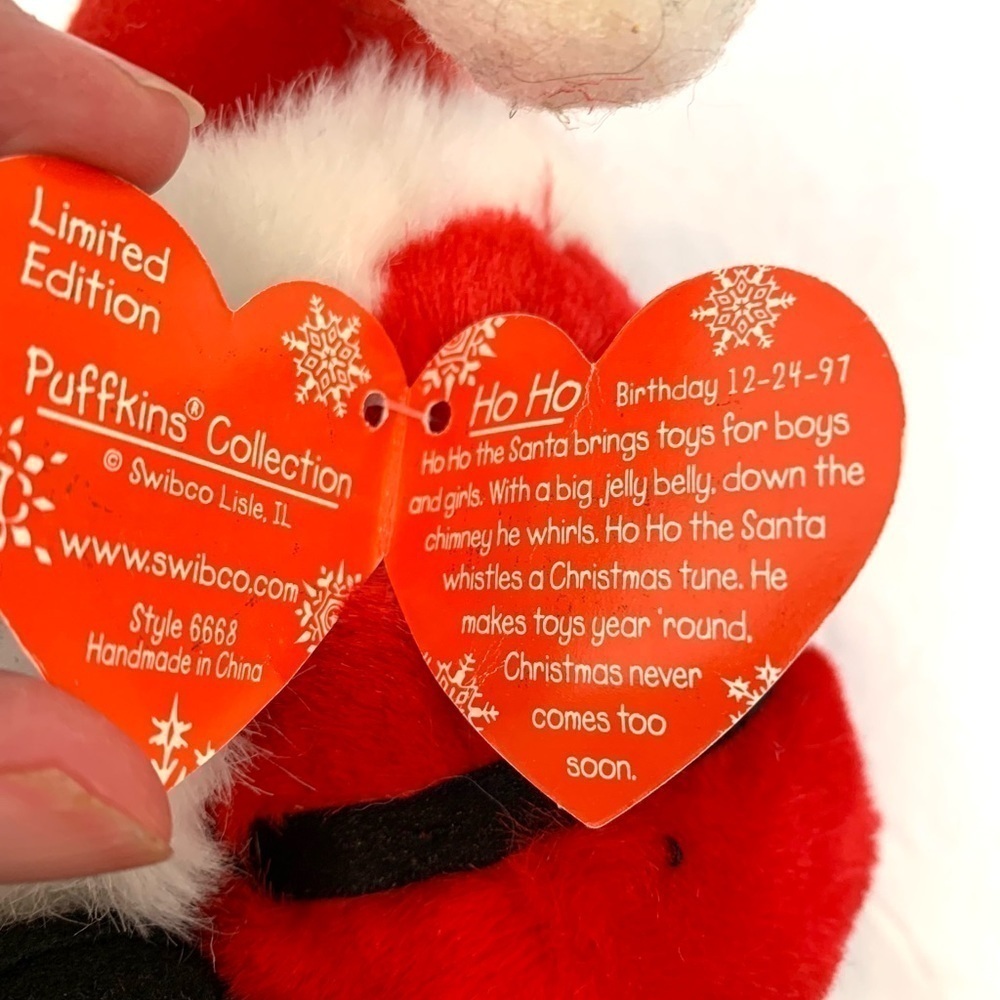VTG Swibco Puffkins Santa Plush Ball 6” Plushie with Tag 1997 - Picture 3 of 5